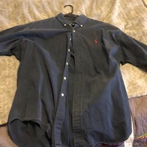 Polo navy button down shirt